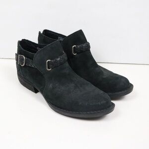 Born Women's Size 6 Sylvia Black Suede Leather Ankle Boot Western Grunge